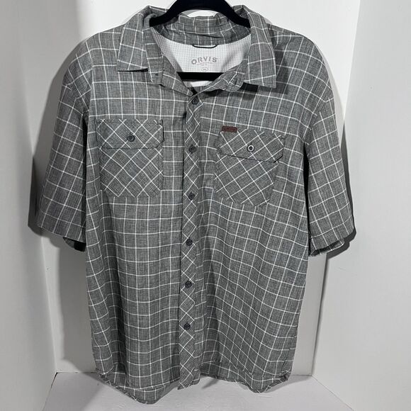 Orvis Other - Orvis Short Sleeve Grey Button Up Casual Shirt Double Pocket Men's Size XL